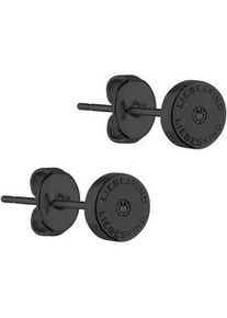 Paar Ohrstecker Liebeskind Berlin "Schmuck Geschenk Edelstahl Ohrringe Kreis", schwarz (schwarz, schwarz), Ohrringe, Damen, 7mm, Edelstahl, mit Zirkonia (synth.)