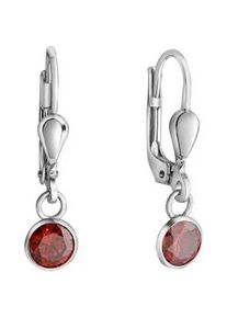 Paar Ohrh&auml;nger Firetti "Schmuck Geschenk, Ohrringe, Silber 925", bunt (silberfarben, rot, rot), Ohrringe, Damen, Silber 925 (Sterlingsilber), mit Zirkonia (synth.)