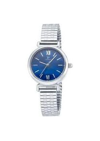 Quarzuhr, blau (blau, silberfarben), Armbanduhren, Damen, Quarzuhr