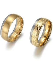 Trauring Firetti "Schmuck Geschenk "LIEBE" bicolor, ca. 8,00 mm breit" Gr. 60, gold (edelstahlfarben, gelbgoldfarben), Fingerringe, Damen, 60,mit Au&szlig;enstruktur, Edelstahl, 8mm, Trauring