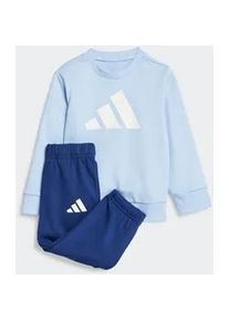Trainingsanzug Adidas SPORTSWEAR "ESSENTIALS KIDS", M&auml;dchen, Gr. 92, blau (glow blau, wei&szlig;), Obermaterial: 70% Baumwolle, 30% Polyester, Sportanz&uuml;ge Trainingsanzug