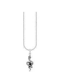 Kette mit Anh&auml;nger Thomas Sabo "Tempting Romance Kette silber - Schlangen-Design" Gr. 45, silber (silberfarben, schwarz), Halsketten, Damen, 45, Silber 925 (recycelt), mit Zirkonia (synth.)