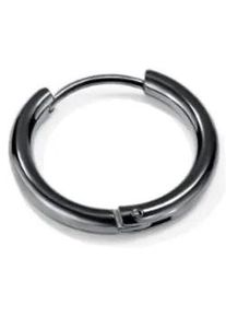 Single-Creole Firetti "Schmuck Geschenk Ohrschmuck einzeln Classic" Gr. 14, schwarz, Ohrringe, Damen, 14, Edelstahl