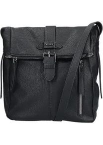 Umh&auml;ngetasche Rieker, Damen, Gr. B/H/T: 21cm x 34cm x 10cm, schwarz, Lederimitat, unifarben, Taschen Umh&auml;ngetasche, Damen-Handtasche, Schultertasche, &Uuml;berschlag mit Schnallenverschluss