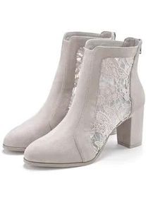High-Heel-Stiefelette Lascana "Ankle Boot, Stiefel", Damen, Gr. 36, grau, Obermaterial: 100% Textilmaterial. Decksohle: 100% Lederimitat. Futter: 100% Textilmaterial. Laufsohle: 100% Synthetik, unifarben, Schuhe, mit modischer Spitze und bequemen Blockabsatz