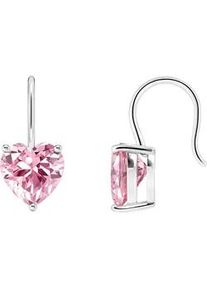 Paar Ohrh&auml;nger Thomas Sabo "mit gro&szlig;em Zirkoniaherz", bunt (silberfarben, rosa, rosa), Ohrringe, Damen, Silber 925 (recycelt), mit Zirkonia (synth.)
