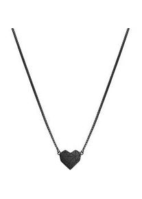 Kette mit Anh&auml;nger Liebeskind Berlin "Schmuck Geschenk Edelstahl Herz", schwarz, Halsketten, Damen, Edelstahl, L: 40 B: 2mm, B:2mm