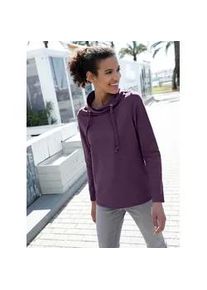 Langarmshirt Classic Basics "Shirt", Damen, Gr. 48, lila (traube), 100% Baumwolle, meliert, unifarben, ohne Ausschnitt, Shirts Langarmshirt