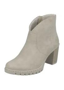 Ankleboots Rieker, Damen, Gr. 42, grau (beige), Nubuklederimitat, unifarben, Schuhe Stiefelette Ankleboots, Stiefelette, Plateauboots, Blockabsatz, in eleganter Optik