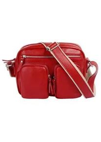 Umh&auml;ngetasche Samantha Look, Damen, Gr. B/H/T: 26cm x 22cm x 7cm onesize, rot, Leder, unifarben, Taschen Umh&auml;ngetasche, echt Leder, Made in Italy
