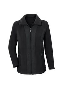 Fleecejacke Casual Looks, Damen, Gr. 42, schwarz, 100% Polyester, unifarben, figurumspielend, Jacken Fleecejacke