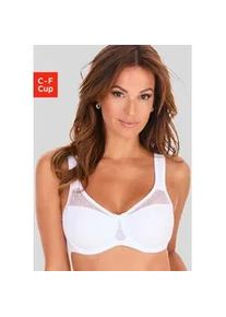 Minimizer-BH Nuance, Damen, Gr. 90, Cup F, wei&szlig;, Jersey, Obermaterial: 90% Baumwolle, 5% Elasthan, 5% Polyamid, BHs Minimizer-BH, mit B&uuml;gel und gepunktetem Netzeinsatz