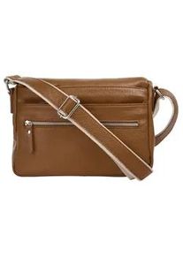 Umh&auml;ngetasche Samantha Look, Damen, Gr. B/H/T: 25cm x 22cm x 5cm onesize, braun (cognac), Leder, unifarben, Taschen Umh&auml;ngetasche, echt Leder, Made in Italy