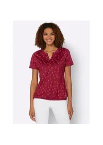 Print-Shirt Casual Looks "Shirt", Damen, Gr. 38, rot (kirsche, wei&szlig;, bedruckt), 50% Baumwolle, 50% Modal, bedruckt, gemustert, mehrfarbig, Rundhals, Shirts