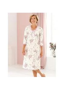 w&auml;schepur Nachthemd W&Auml;SCHEPUR "Nachthemd", Damen, Gr. 40/42, Normalgr&ouml;&szlig;en, lila (wei&szlig;, violett, bedruckt), 100% Baumwolle, bedruckt, gebl&uuml;mt, gemustert, mehrfarbig, Kleider Nachthemd