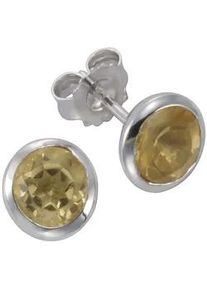 Paar Ohrstecker Vivance "925/- Sterling Silber Citrin", wei&szlig; (wei&szlig;, gelb), Ohrringe, Damen, one-size, Silber 925 (Sterlingsilber)