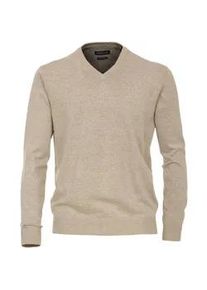 Strickpullover Casamoda "Casamoda Pullover uni", Damen, Gr. XL, beige (champagner beige), 100% Baumwolle, Pullover Strickpullover