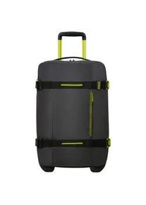 Reisetasche American Tourister "URBAN TRACK 55", Damen, Gr. B/H/T: 35cm x 55cm x 20cm, schwarz (schwarz, lime), Polyester, Taschen Reisetasche, Trolley Duffle Bag Reisegep&auml;ck Handgep&auml;ck Trolley