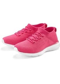 Sneaker Lascana "Slipper, Halbschuh, Turnschuhe, ultraleicht und bequem", Damen, Gr. 37, pink (magenta), Obermaterial: 100% Textilmaterial. Decksohle: 100% Textilmaterial. Futter: 100% Textilmaterial. Laufsohle: 100% Synthetik, unifarben, Basic, Schuhe Sneaker, zum Reinschl&uuml;pfen mit elastischen Schn&uuml;rb&auml;ndern VEGAN, Topseller