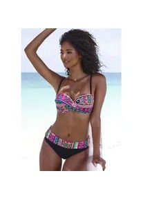 B&uuml;gel-Bandeau-Bikini Buffalo, Damen, Gr. 42, Cup B, pink (pink bedruckt), Polyester, bedruckt, Bikini-Sets, mit farbenfrohen Design