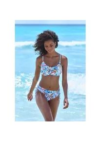 Bustier-Bikini-Top Venice Beach "Caru", Damen, Gr. 34, Cup A/B, blau (hellblau, bedruckt), Recycling-Polyamid, bedruckt, Bikini-Oberteile, mit modernem Allover-Print