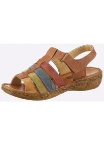Sandale Casual Looks, Damen, Gr. 36, bunt (cognac, bunt), Glattleder, Schuhe Sandale