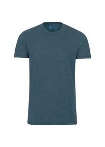 T-Shirt TRIGEMA "TRIGEMA Slim Fit T-Shirt aus DELUXE Baumwolle", Damen, Gr. S, blau (jeans, melange), Single Jersey, 100% Baumwolle, Basic, normal, Rundhals, Shirts T-Shirt