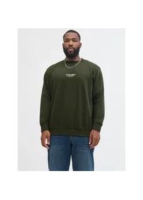 Jack & Jones PlusSize Sweatshirt "JJESOHO SWEAT CREW NECK NOOS PLS", Herren, Gr. 3XL, bunt (duffel bag), angeraute Sweatware, Obermaterial: 80% Baumwolle, 20% Polyester, JACK & JONES PLUSSIZE, bedruckt, regular fit normal, Rundhals, Rippb&uuml;ndchen, Sweatshirts Sweatshirt, Baumwollmischung, regular fit