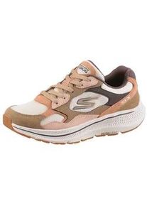 Sneaker Skechers "GO RUN CONSISTENT 2.0", Damen, Gr. 35, braun (hellbraun, beige), Leder, Mesh, Veloursleder, Schuhe Sneaker, Laufschuh, Trainingsschuh mit flexibler Traktionslaufsohle aus Gummi