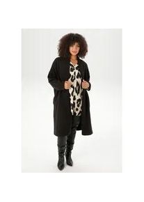 Strickjacke ANISTON PLUS, Damen, Gr. 46, schwarz, Feinstrick, Obermaterial: 74% Polyacryl, 23% Polyester, 3% Elasthan, unifarben, figurumspielend kniefrei, Rippb&uuml;ndchen, Strickjacken Strickjacke, in kuscheliger Qualit&auml;t