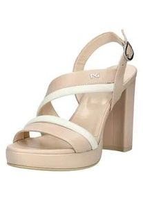 High-Heel-Sandalette Nero Giardini "Nero Giardini Sandalen Leder", Damen, Gr. 39, beige, Leder, Schuhe
