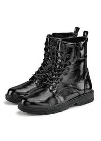 Stiefelette Lascana, Damen, Gr. 38, schwarz, Obermaterial: 100% Lederimitat. Decksohle: 100% Textilmaterial. Futter: 100% Textilmaterial. Laufsohle: 100% Synthetik, metallic, unifarben, Schuhe Stiefelette, im angesagten Metallic-Look, Stiefel, Boots VEGAN