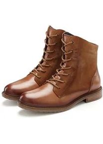 Stiefelette Lascana "Boots", Damen, Gr. 38, braun (camelfarben), Obermaterial: 100% Rindsleder. Decksohle: 100% Schafsleder. Futter: 100% Schafsleder. Laufsohle: 100% Synthetik, unifarben, Schuhe Stiefelette, aus Leder