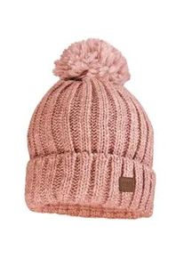 Strickm&uuml;tze MaxiMo, Jungen, Gr. 51/53, rot (ash rose), Grobstrick, Materialmix, unifarben, M&uuml;tzen Strickm&uuml;tze, Wollanteil, gef&uuml;ttert, Bommel