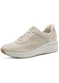 Slip-On Sneaker Tamaris, Damen, Gr. 38, beige (creme), Lederimitat, Textil, Schuhe, Keilabsatz, Schlupfschuh, Freizeitschuh in veganer Verarbeitung