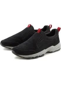 Sneaker John Devin "Lederschuh, Slipper, Halbschuhe, Freizeitschuhe, Ledersneaker", Herren, Gr. 47, schwarz, Obermaterial: 80% Rindsleder, 20% Textilmaterial. Decksohle: 100% Textilmaterial. Futter: 100% Textilmaterial. Laufsohle: 100% Synthetik, kontrastfarbene Details, unifarben mit Farbeinsatz, Basic, Schuhe Sneaker, zum Reinschl&uuml;pfen aus Leder