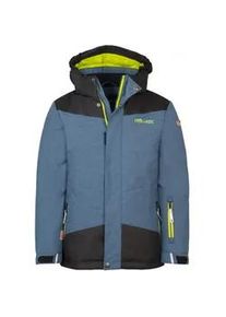 Funktionsjacke Trollkids "KIDS NOREFJELL JACKET", Kinder, Gr. 152, gr&uuml;n (mystic blau, glow gr&uuml;n), Web, Obermaterial: 100% Polyester. Futter: 100% Polyamid. Wattierung: 100% Polyester, normal, hoch geschlossener Ausschnitt, eingesetzt eingefasste Kante mit Klettverschluss, Jacken Funktionsjacke