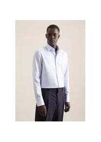 Businesshemd Seidensticker "Schwarze Rose", Herren, Gr. XS (36), normale &Auml;rmell&auml;ngen, blau, 100% Baumwolle, gestreift, skinny fit, 2-Knopf-Manschette, Hemden, X-Slim 1/1 Kentkragen Gestreift