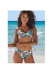 Bikini-Hose Sunseeker "Petit", Damen, Gr. 44, N-Gr, schwarz (schwarz bedruckt), Obermaterial: 84% Polyamid, 16% Elasthan. Futter: 92% Polyester, 8% Elasthan, bedruckt, floral, Badehosen Bikini-Hose, mit modischem Print