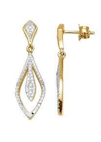 Paar Ohrh&auml;nger Firetti "Schmuck Geschenk Silber 925 Ohrschmuck Ohrringe Statement Navette", silber (gelbgoldfarben, silberfarben), Ohrringe, Damen, 0,09 P3 = leicht erkennbare Einschl&uuml;sse, Diamanten Silber 925 (Sterlingsilber), Diamanten, Silber 925 (Sterlingsilber), mit Diamant