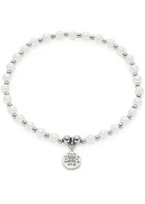 Armband CIAO BY Leonardo "Pelena CIAO", wei&szlig; (edelstahlfarben, wei&szlig;, kristallwei&szlig;, kristallwei&szlig;), Armb&auml;nder, Damen, 16,5cm, Edelstahl Perlen Polyurethan, Edelstahl, Perlen, Polyurethan, Edelstahlarmband Perlenarmband, mit Kristallglas - mit Perle (imitiert)