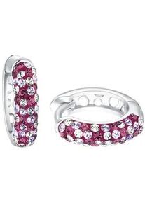 Paar Creolen Prinzessin Lillifee "2035297", pink (silberfarben, kristallwei&szlig;, kristallwei&szlig;), Ohrringe, M&auml;dchen, Silber 925 (Sterlingsilber), mit Preciosa Crystal