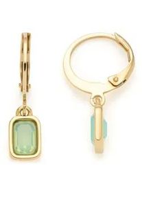 Paar Creolen CIAO BY Leonardo "Ohrring Sofia CIAO", gold (gelbgoldfarben, gr&uuml;n, gr&uuml;n), Ohrringe, Damen, Edelstahl, mit Kristallglas