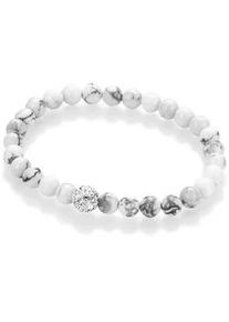 Armband Firetti "Schmuck Geschenk Armschmuck Armkette Edelstein Farbstein Kristall", grau (wei&szlig;, grau, wei&szlig;), Armb&auml;nder, Damen, 17cm, Materialmix, Armband, mit Kristallstein (synth.), Howlith