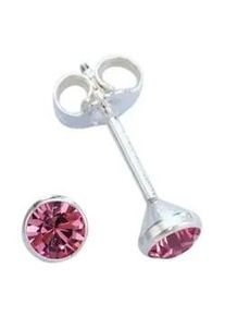 Paar Ohrstecker Firetti "Schmuck Geschenk Silber 925 Ohrschmuck Solit&auml;r" Gr. 4, bunt (silberfarben, pink, pink), Ohrringe, Damen, 4, Silber 925 (Sterlingsilber), Made in Germany - mit Zirkonia (synth.)