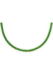 Kette ohne Anh&auml;nger Fossil "Schmuck Geschenk Edelstahl Halskette Heritage", gold (gelbgoldfarben, gr&uuml;n), Halsketten, Damen, Edelstahl, L: 45,5 B: 2,5mm, mit Glasstein, B:2,5mm