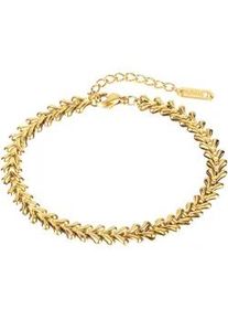 Armband Firetti "Schmuck Geschenk Edelstahl Armschmuck Herzkettengliederung Liebe", gold (gelbgoldfarben), Armb&auml;nder, Damen, 23,5cm, Edelstahl, Armband