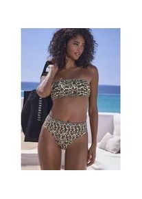 Bikini-Hose Copenhagen Studios "Leody", Damen, Gr. 36, N-Gr, braun, bedruckt, Obermaterial: 84% Polyamid, 16% Elasthan. Futter: 92% Polyester, 8% Elasthan, Badehosen Bikini-Hose, Mit trendigem Animalprint
