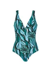 Badeanzug Naturana "Beautiful Beaches", Damen, Gr. 42, Cup B, bunt (emerald multicolor), Elasthan, Polyamid, gemustert, Badeanz&uuml;ge Badeanzug, integrierte Cups, figurbetonend, mit Muster, elastisch, bequem