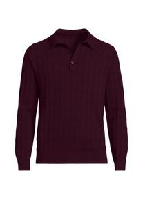 LANDS' END Feinstrick-Poloshirt, Herren,  Rot, Baumwolle, by Lands' End